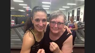 Les Mills instructor Jane Mallard with her fitness inspiration, Debra Gilbert