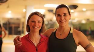 Catherine Benedict with her fitness inspiration, Andréa Morrison-Schindler